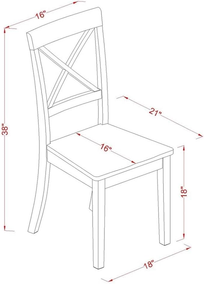 East West Furniture BOC-MAH-W Boston Dining Chairs - Image 3