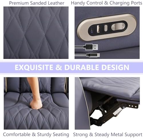 Power Recliner Sofa Set, Luxury Recliner Sofa & 2 Chairs - Image 4