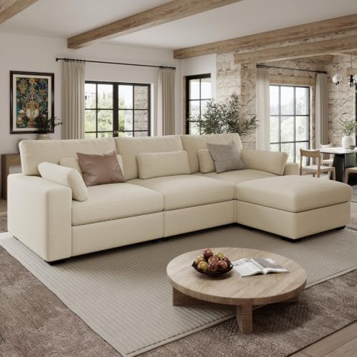 WorthFurni 113.4'' Modular Sectional Sofa, L Shaped Oversized Extra Deep Couches by WorthFurni