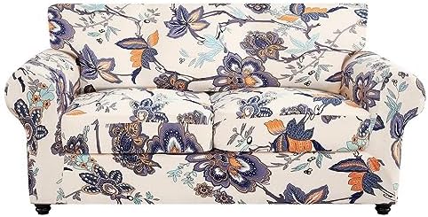 SearchI Stretch Sofa Cover Printed Couch Cover, Floral Pattern 3 Pieces by SearchI