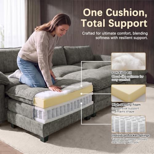 Homall 118.9" Cloud Couch, Modular Sectional Sofa - Image 7