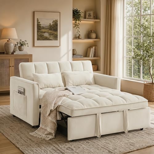 NicBex Sleeper Sofa Bed with Adjustable Backrest & Side Pockets by NicBex