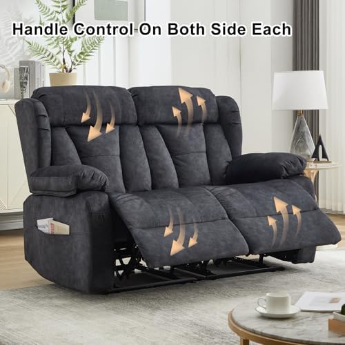 56.7" Reclining Loveseat Sofa, RV Loveseat Recliner Couch - Image 6