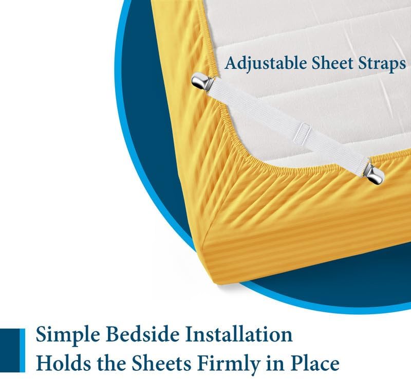 800 Series 100% Egyptian Cotton Sleeper Sofa Bed Sheet Set Stripe Full Size - Image 6
