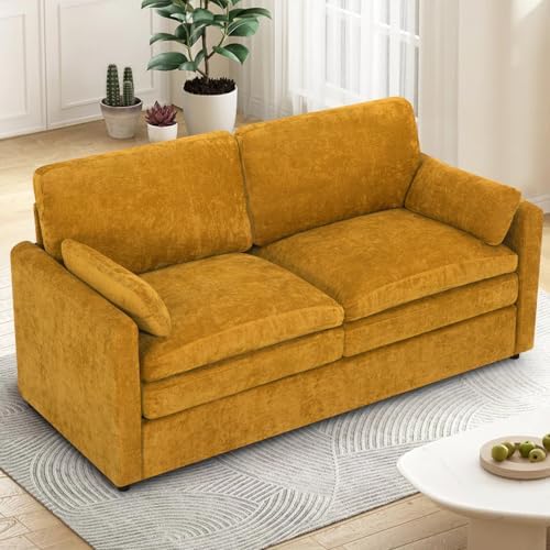 69” Chenille Love seat Sofa w/Arm Pillows - Image 4