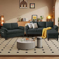 80" Convertible Sectional Sofa Set, Modern Linen Small L Shaped Couch by Chireca