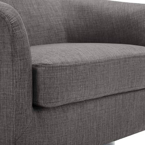 Pia Ricco Set of 4 Fabric 360° Swivel Barrel Accent Chair Gray - Image 7