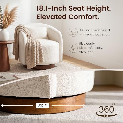 COLAMY Swivel Accent Chair for Living Room, Swivel Barrel Chair - Image 3