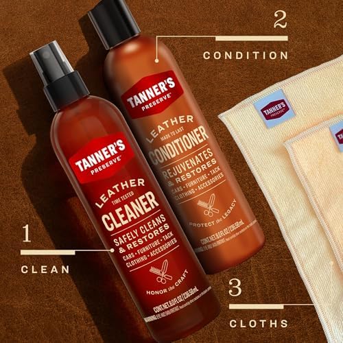 Tanner's Preserve Leather Cleaner & Conditioner Gift Set, Rejuvenates & - Image 6