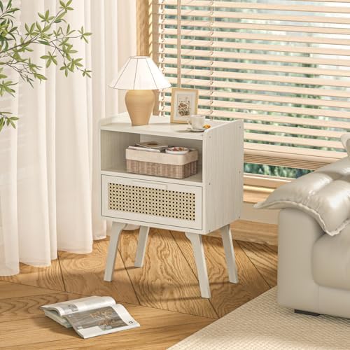 Lerliuo Rattan Nightstands Set of 2, Side Table - Image 6