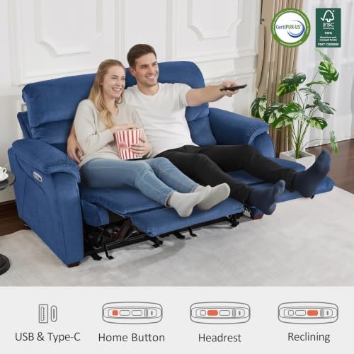 MCombo Zero Wall Hugger Power Loveseat Recliner Sofa - Image 6