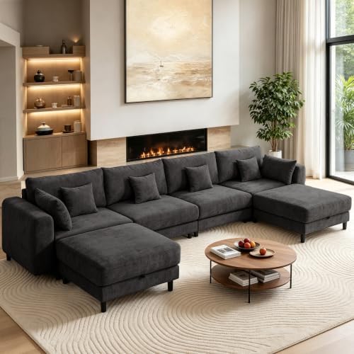 144" Oversized Cloud Sectional Couch, Modular Sofa by MastonHome
