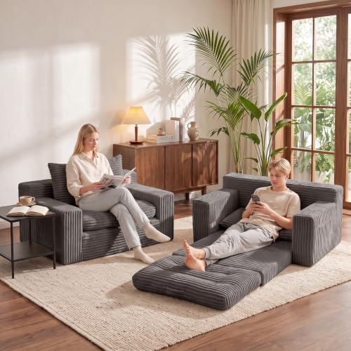 Boneless Couch, 4-in-1 Convertible Sofa Bed, Boneless Loveseat Sleeper - Image 2