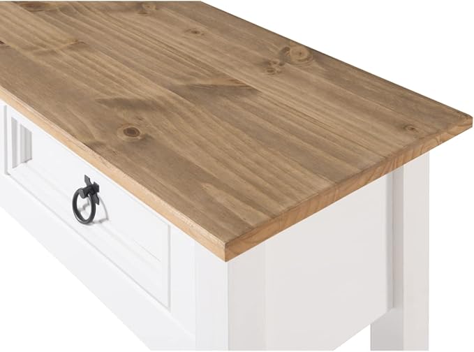 OS Home and Office Furniture Cottage Series Wood Hall Table in Corona Snow - Image 4