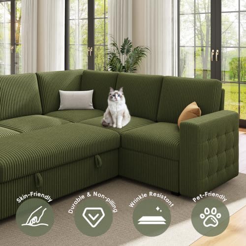 86" Sectional sleeper Sofa Bed, Pull Out Couch - Image 7