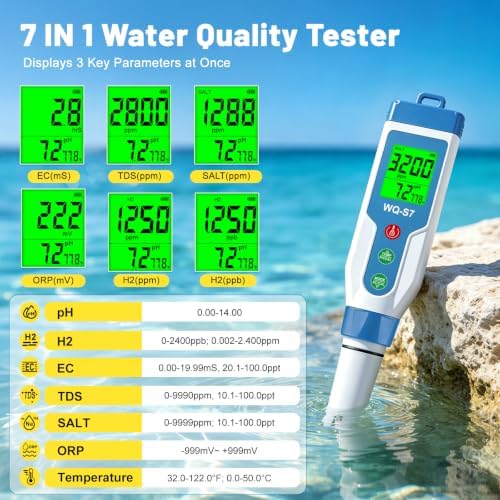 TDS Meter Digital Water Tester, Hydrogen pH ORP Meter - Image 7