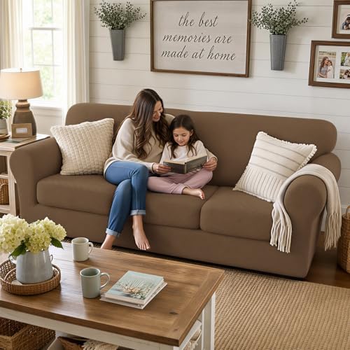 XINEAGE 3-Piece Stretch Sofa Cover, Washable Couch Covers - Image 3