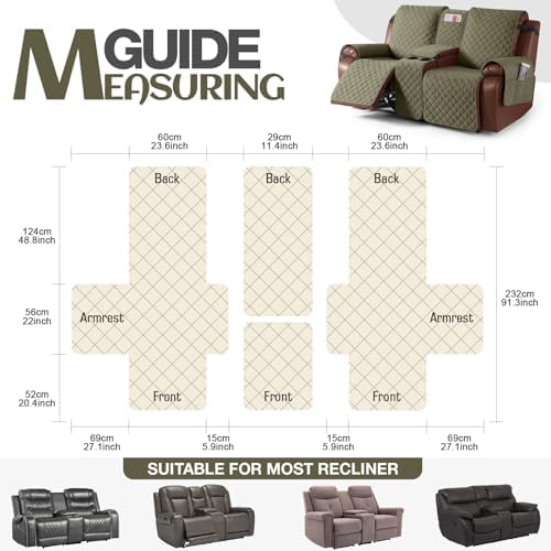 KinCam 100% Waterproof Loveseat Recliner Cover - Image 4