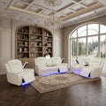 3-Piece Power Recliner Sofa Sets, Leather Reclining Couch Set by SaxumTegmen