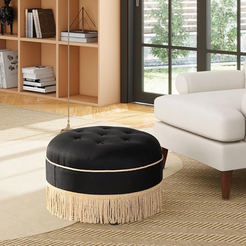 Jennifer Taylor Home Yolanda 24" Round Upholstered Accent Ottoman - Image 2