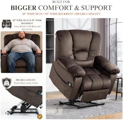 Heavy Duty 500 lbs Power Lift Recliner - Image 3