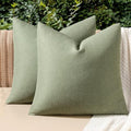 MIULEE Decorative Outdoor Pillow Covers Waterproof 20x20 Gray Green by MIULEE