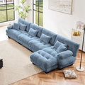 Modular Sectional Sofa for Living Room, Oversized 4 Seater Blue Sectional by Wunlerlant