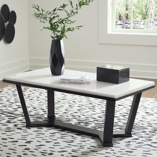 Signature Design by Ashley Fostead Coffee Table, Natural White Marble - Image 2