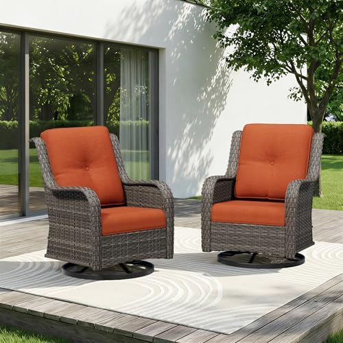 Swivel Rocker Patio Chairs Set of 2 by Gardenbee