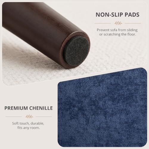 Large Ottoman, 29.5" Chenille Ottoman - Image 3