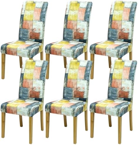 Dining Chair Covers, Stretch Seat Covers, Washable Furniture Protector by BIETYONE