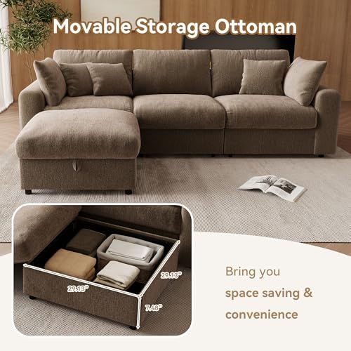 WorthFurni 110” Cloud Sectional Couches - Image 6