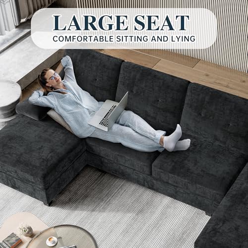 Sectional Couches for Living Room, 106 in U Shaped Couch Soft Sectional Sofa - Image 4