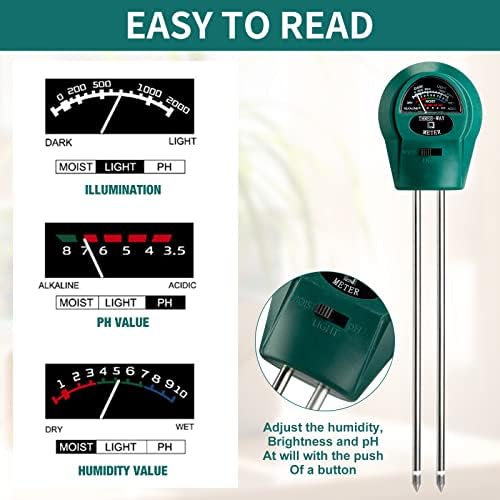 Sherr 4 Pieces Plant Moisture Meter 3 in 1 Soil Moisture Meter - Image 4