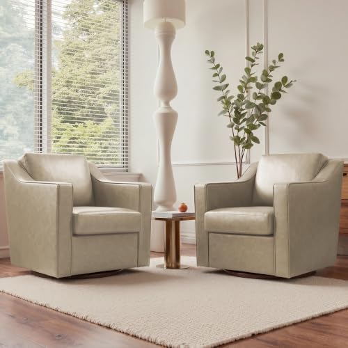 Faux Leather Swivel Accent Chair, Modern Armchair - Image 4