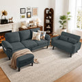 3 Pieces Sectional Sofa Set, L Shaped Couch and Loveseat Set by Portaforta
