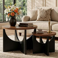 LIKIMIO Nesting Coffee Tables Set of 2, 23.6" Small Round Tables by LIKIMIO