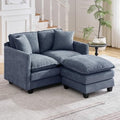 51'' Cloud Loveseat Couch with Ottoman, Love Seats Cloud Sofa with 2 Throw by HOCAT
