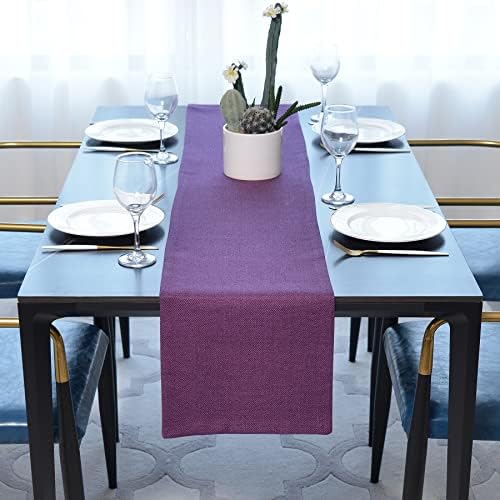 Dinning Table Runner Cloth 12 x 90 Inches Farmhouse Kitchen Coffee Burlap Table - Image 2