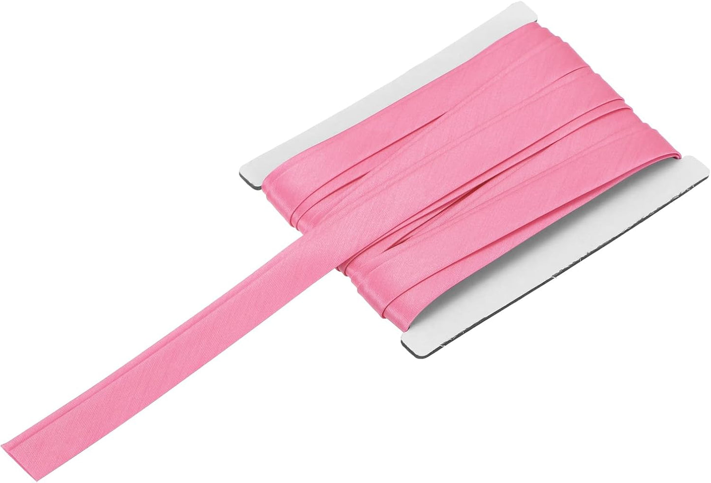 MECCANIXITY Double Fold Bias Tape for Sewing 5/8 Inch x 6 Yards Satin Pre-fold Continuous Binding Tape for Seaming Quilting Hemming Binding DIY Crafts, Pink