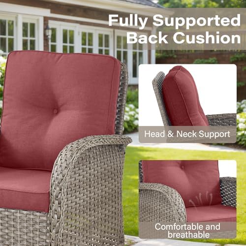 Belord Swivel Patio Chairs Wicker Set - Image 3