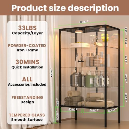Beauty4U Iron Frame Glass Display Cabinet - Image 2