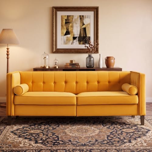78" Velvet Sofa, 3 Seater Couch - Image 6