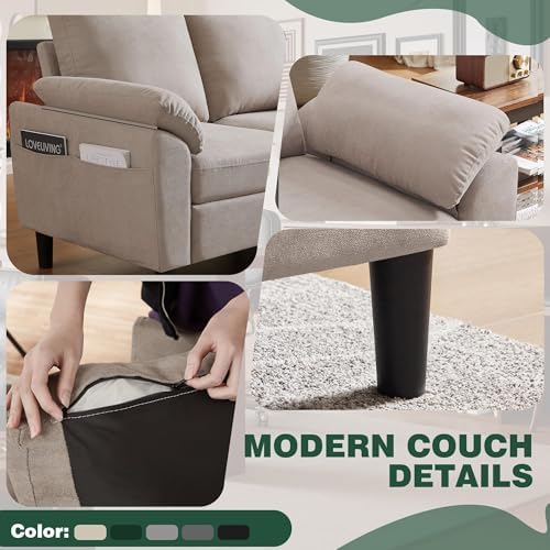 79" Convertible Sectional Sofa Set, Modern Linen Small L Shaped Couch - Image 4