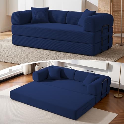 79" Convertible Futon Sofa Bed, 5-in-1 Boneless Couch by NNQComfyHome