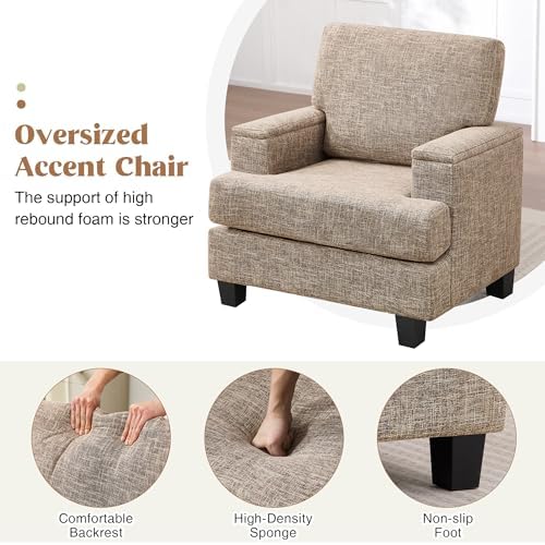 Accent Chairs with Armrest Storage, Modern Reading Chairs - Image 5