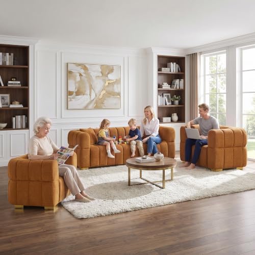 VANOMi Cloud Sofa and Chair Set, 3 Piece Modern Seating Furniture - Image 4