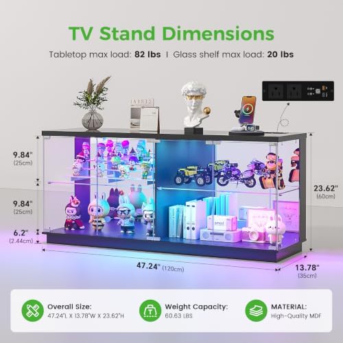 HNEBC 47.2" Glass Display TV Cabinet - Image 2