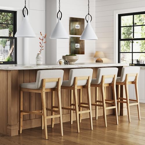 Nathan James Gracie Modern Upholstered Bar Stool, Wooden Bar Stool - Image 3