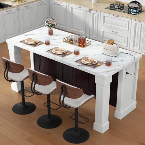 71" Large Imitation Marble Dining Table by Gyfimoie